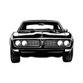 Classic Sport Car, Muscle car, Vintage car, Stencil, Silhouette, Vector Clip Art for tshirt and emblem