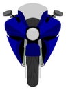 Classic sport racing motorcycle front view isolated