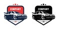 Classic sports car badge logo design vector Illustration template