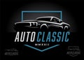 Classic sports car logo concept Royalty Free Stock Photo