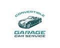 Classic Sports car Retro car. Vintage car. Convertible car service logo design vector illustration Royalty Free Stock Photo