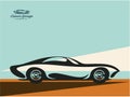 Classic sports car vector background, vector car design template, car poster Royalty Free Stock Photo