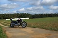 Classic Sportster Harley-Davidson motorcycle in the field