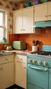 Classic 80sstyle middleclass kitchen decor Royalty Free Stock Photo