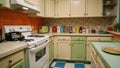 Classic 80sstyle middleclass kitchen decor Royalty Free Stock Photo
