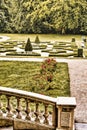 Classic staircase and landscaped palace gardens