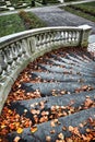 Classic staircase and landscaped palace gardens
