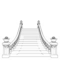 Classic Staircase Vector. Antique Stairs. Illustration Isolated On White Background.