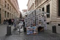 Stand with portraits in the street of Rome, Italy (EU)