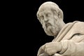 Classic statue of Plato from side close up