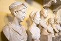 Classic statues perspective in Vatican Museum, Vatican City, Rome