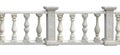 Classic stone balustrade with column isolated over white Royalty Free Stock Photo