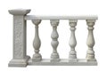 Classic stone balustrade with column isolated over white