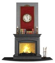 Classic stone fireplace