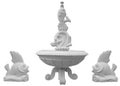 Classic stone fountain basin isolated over white Royalty Free Stock Photo