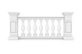 Classic Stone Pillars Balustrade with Columns. 3d Rendering