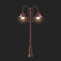 Classic street lamp or streetlight, vector isolated object.