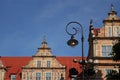 street lantern and historical buildings, Gdansk, Poland Royalty Free Stock Photo