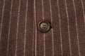 Classic striped fabric with brown button