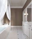 Classic style bathroom decoration, vanity, bath