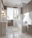 Classic style bathroom decoration, vanity, bath