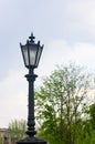 Classic style city lamppost at sunset, close up Royalty Free Stock Photo