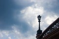 Classic style city lamppost at sunset, close up Royalty Free Stock Photo