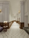 Classic style corridor in a luxury hotel Royalty Free Stock Photo