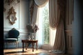 Classic style curtains in modern trendy interior in a spacious room