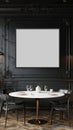 Classic style dining room Empty frame on black wall Royalty Free Stock Photo