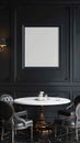 Classic style dining room Empty frame on black wall Royalty Free Stock Photo