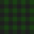 Green And Black Buffalo Check Plaid Seamless Pattern
