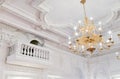 Classic style interior decor great hall chandelier Royalty Free Stock Photo
