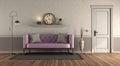 Classic style living room with pink sofa Royalty Free Stock Photo