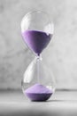 Classic Style Vintage Old Hourglass Sandglass Clock. A sandglass, modern hourglass or egg timer showing the last second or last Royalty Free Stock Photo