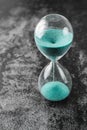 Classic Style Vintage Old Hourglass Sandglass Clock. A sandglass, modern hourglass or egg timer showing the last second or last Royalty Free Stock Photo