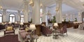 Classic styled hotel lobby interior