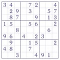 Classic Sudoku. Grids with numbers on white background, illustration