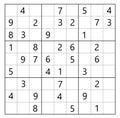 Classic Sudoku. Grids with numbers on white background, illustration