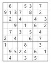 Classic Sudoku. Grids with numbers on white background, illustration