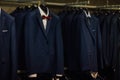 Classic suits in boutique