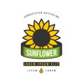 Classic sunflower emblem.Vector illustration.