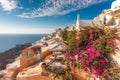 Classic sunset of Oia in Santorini Greece