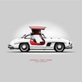 Classic Supercar with an space for text abstract minimalist background