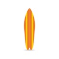 Classic surfboard. Colorful fish board with shadow, surfers equipment