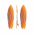 Classic surfboard. Three-sided surfboard illustration. Three projections. Colorful circular fish board
