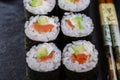 Classic sushi with salmon