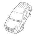 Classic suv car. Crossover car side view shot. Outline doodle vector illustration. Royalty Free Stock Photo