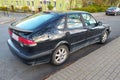 Classic Swedish car Saab 9.3 car parked rear view