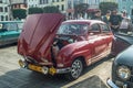 Classic Swedish veteran vintage oldtimer retro car Saab Sport 96 parked Royalty Free Stock Photo